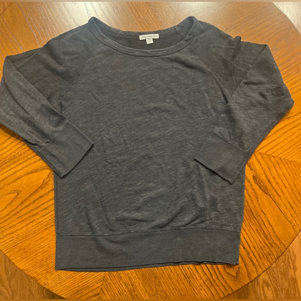 James Perse Black heathered Long Sleeve sweatshirt